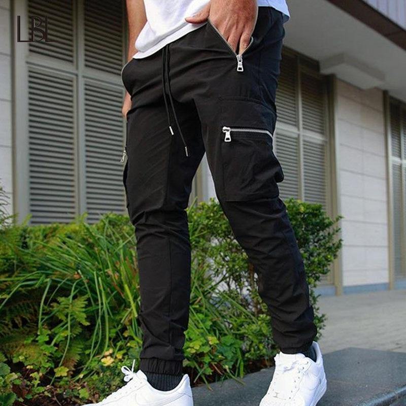 Men's Slim Fit Workout Multi-pocket Elastic Joggers - AM APPAREL