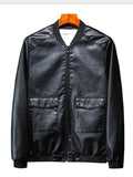 Men's Solid Colored Apollos Leather Jacket - AM APPAREL