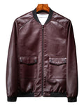 Men's Solid Colored Apollos Leather Jacket - AM APPAREL