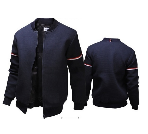 Men's Solid Colored Long Sleeve Slim Fit Jacket - AM APPAREL
