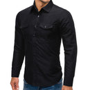 Men's Solid Colored Side Pocket Shirt - AM APPAREL