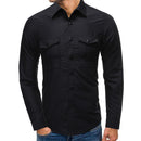 Men's Solid Colored Side Pocket Shirt - AM APPAREL