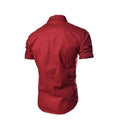 Men's Solid Colored Summer Short Sleeve Shirt - AM APPAREL