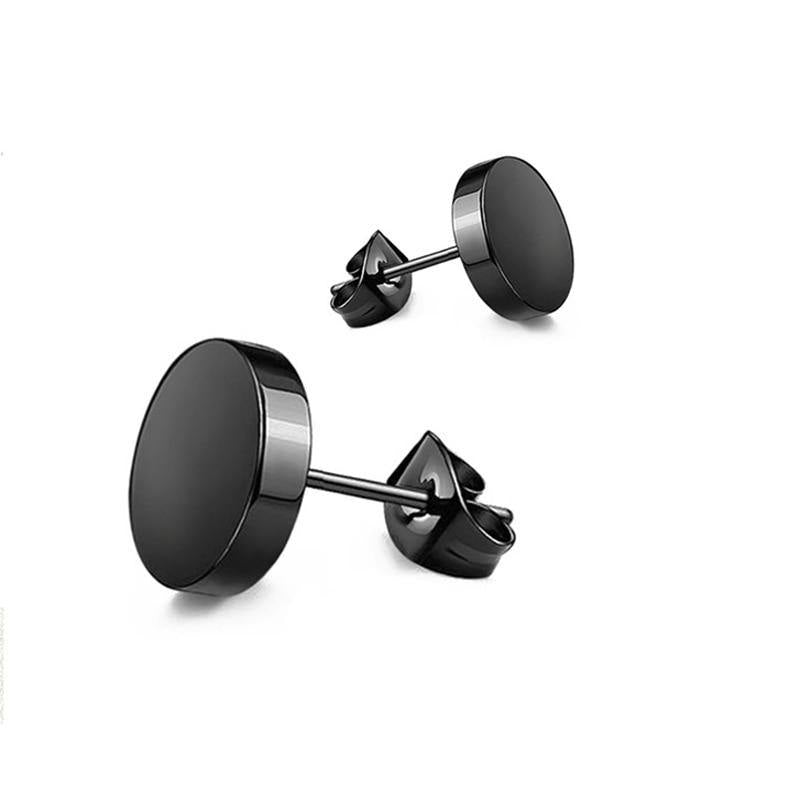 Men's Stainless Steel Round Studs Earrings - AM APPAREL