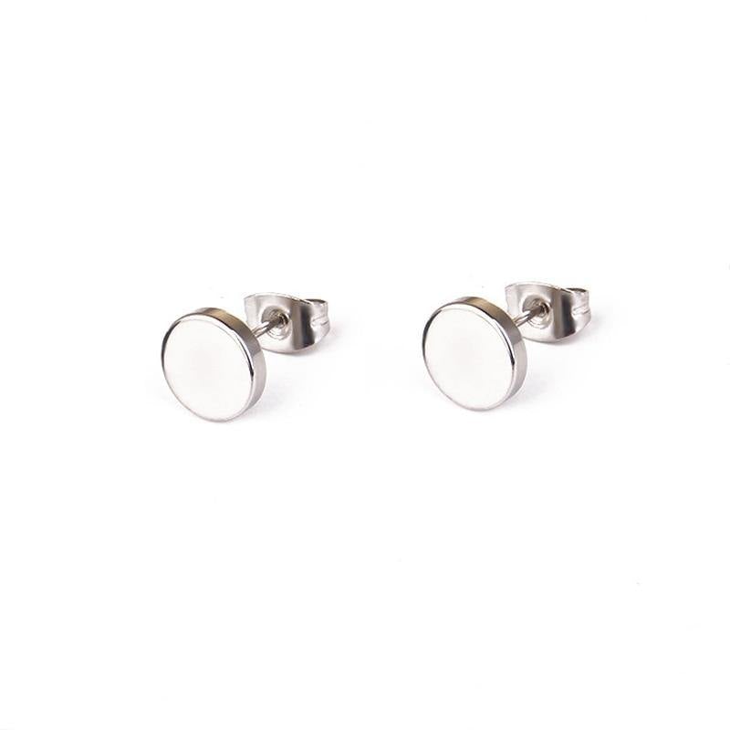 Men's Stainless Steel Round Studs Earrings - AM APPAREL
