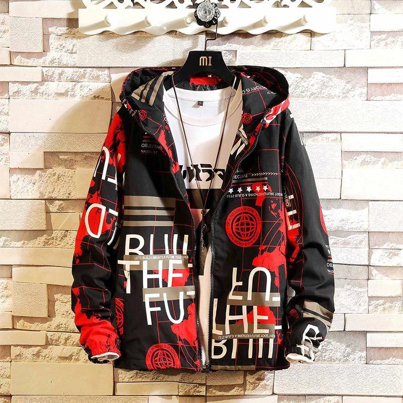 Men's Streetwear Hooded Windbreaker Thin Jacket - AM APPAREL