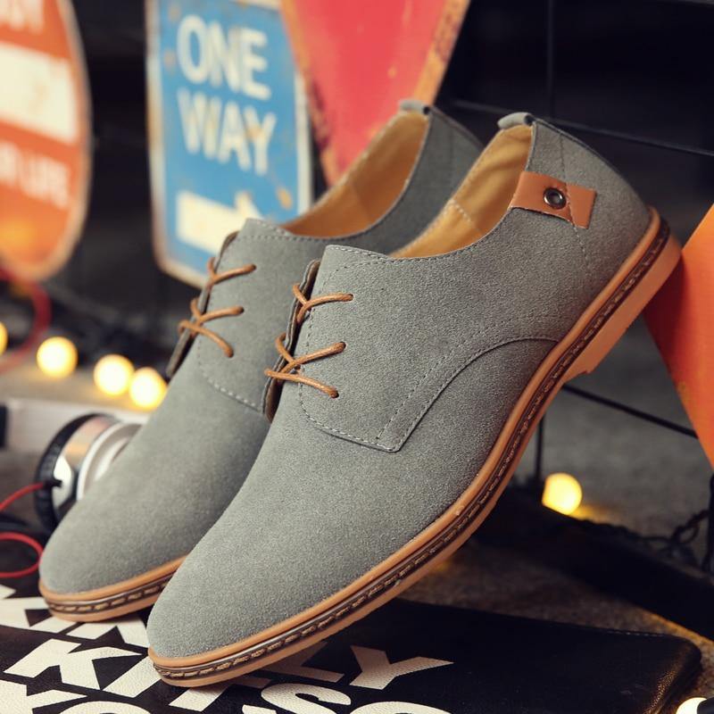 Men's Suede Oxford Casual Shoes - AM APPAREL