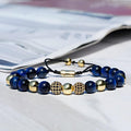 Men's Tiger Eyes Beads Weaving Bracelet - AM APPAREL