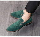 Men's Vintage Tassels Leather Loafers - AM APPAREL