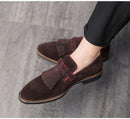 Men's Vintage Tassels Leather Loafers - AM APPAREL