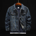 Men's Washed Embroidered Denim Jacket - AM APPAREL