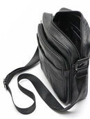 Men's Zipper Nappa Leather Shoulder Bag - AM APPAREL