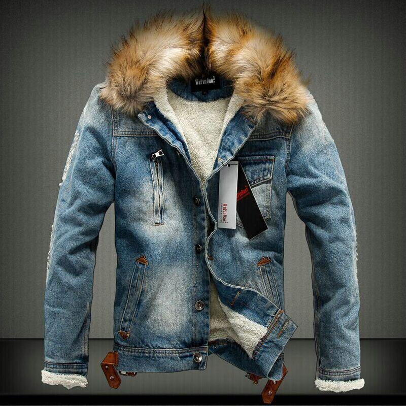 Men Thick Style Jeans Jacket Coat - AM APPAREL