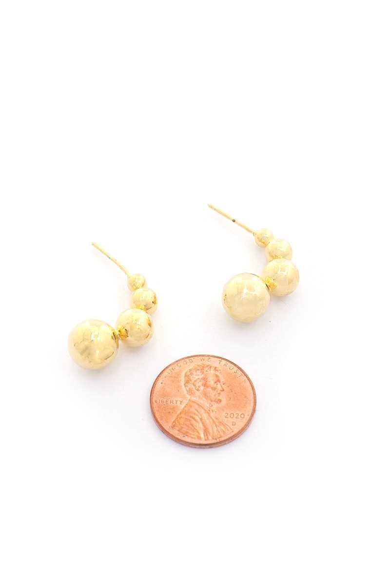 Metal Bead 14k Gold Dipped Earring - AM APPAREL