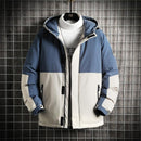 ML Men's Double-Color Patchwork Parka Coat - AM APPAREL
