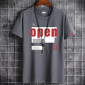 "OPEN" Men's Casual Graphic T-Shirt - AM APPAREL