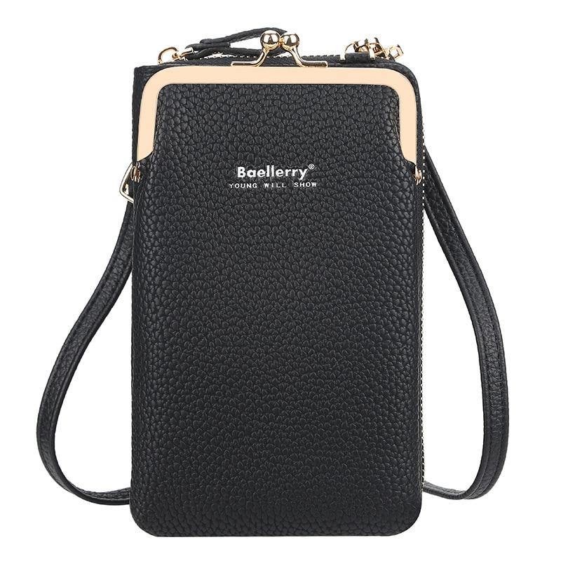 Phone-Sized Women's PU Leather Cellphone Clutch - AM APPAREL