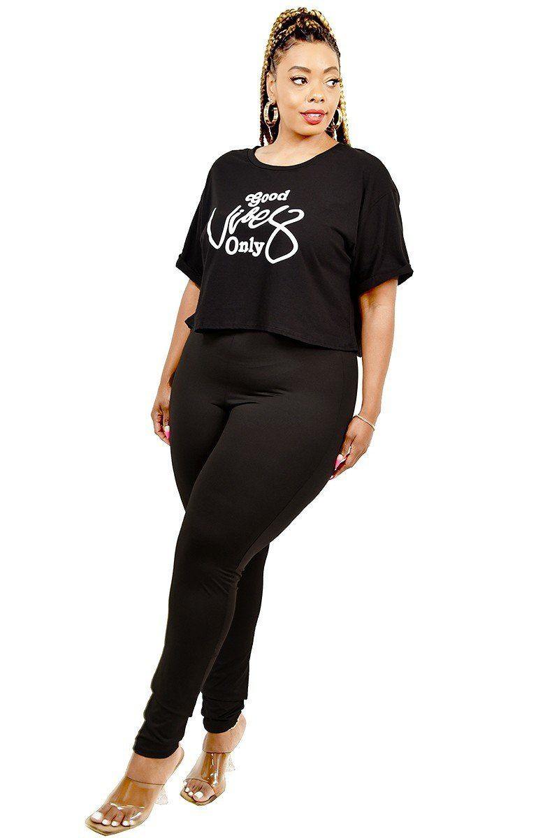 Plus Size Letter Printed Boxy Crop Top - AM APPAREL
