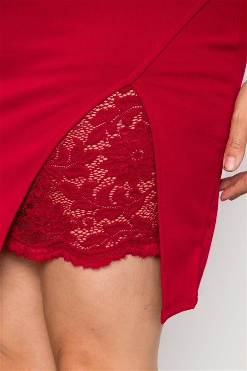 Plus Size Red Bodycon Cami Mini Dress - AM APPAREL