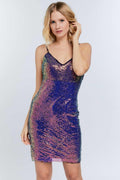 Sequin Covered Cami Bodycon Dress - AM APPAREL
