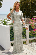 Sequin Fringe Sleeve Maxi Dress - AM APPAREL