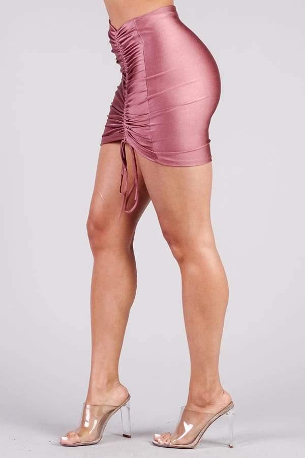 Sexy Ruched Mini Pencil Skirt - AM APPAREL