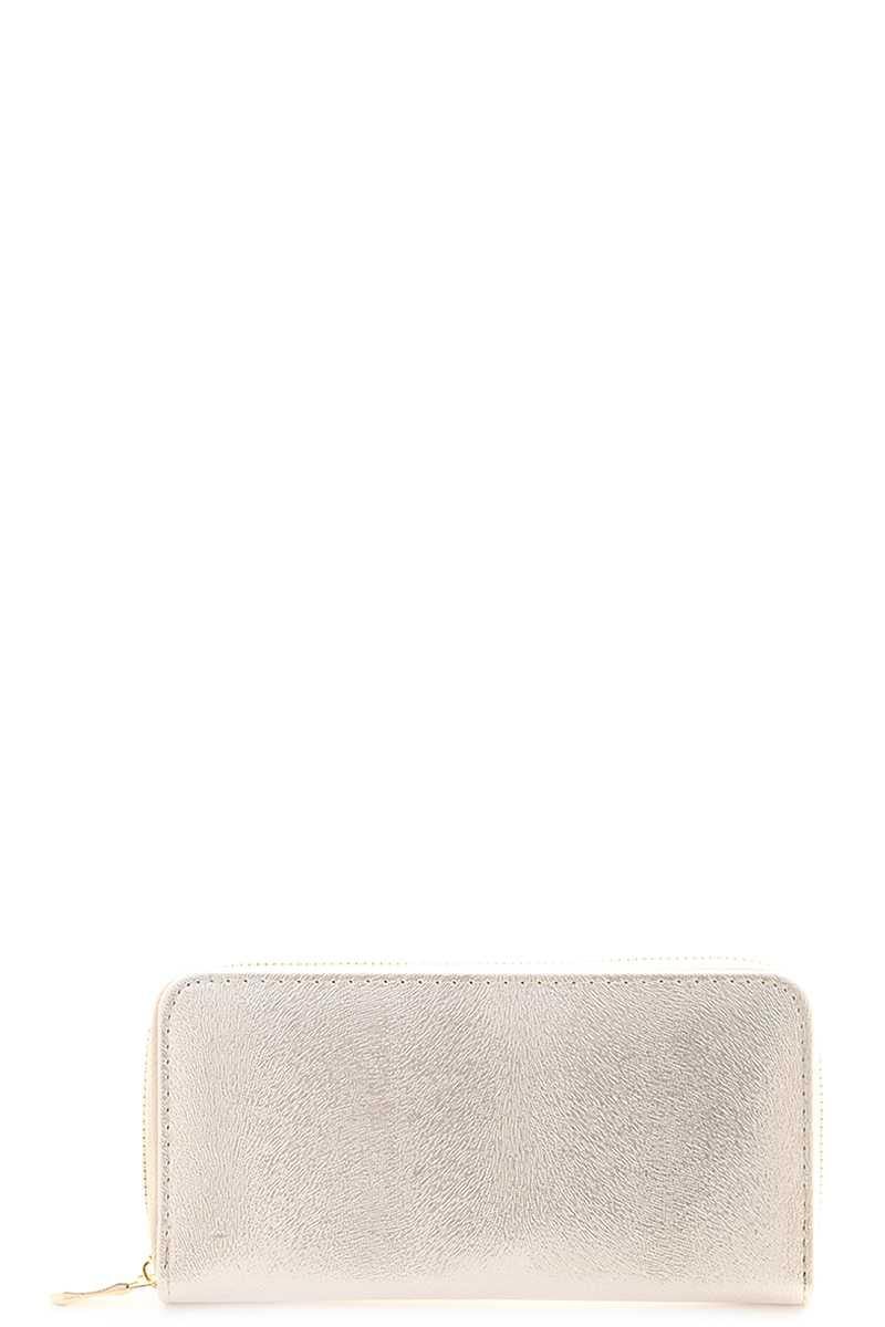 Shiny Color Zipper Wallet - AM APPAREL