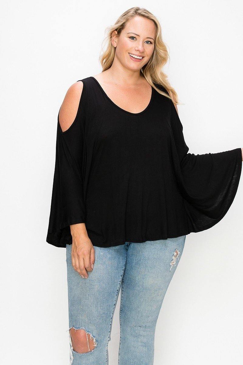 Solid Top Featuring Kimono Style Sleeves - AM APPAREL