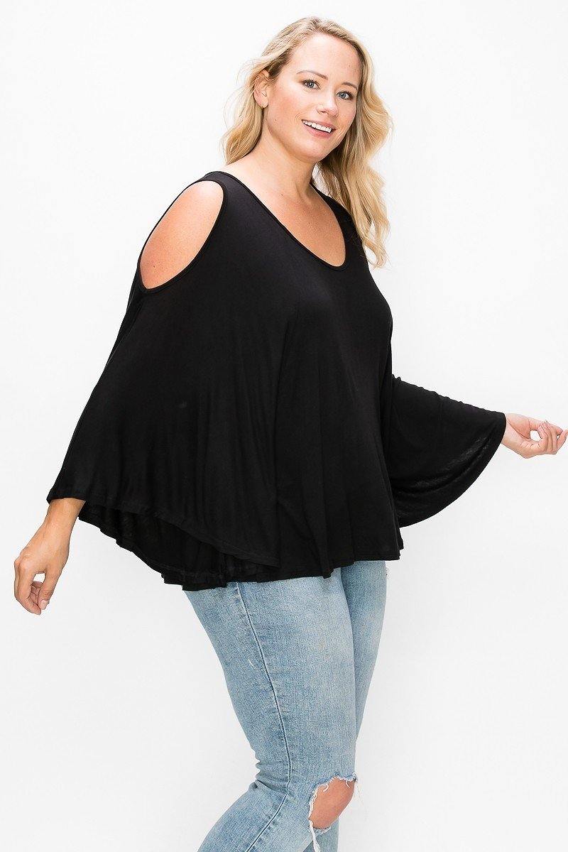 Solid Top Featuring Kimono Style Sleeves - AM APPAREL