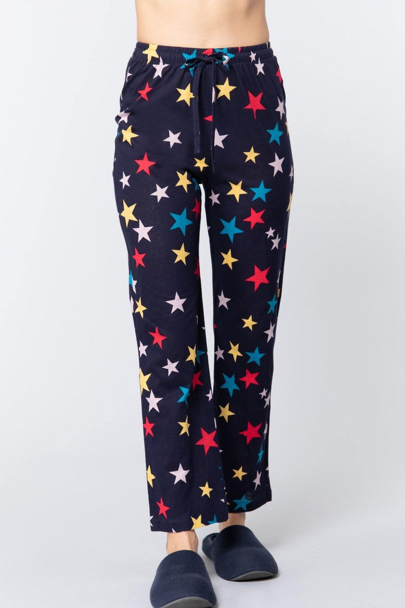 Star Print Cotton Pajama - AM APPAREL