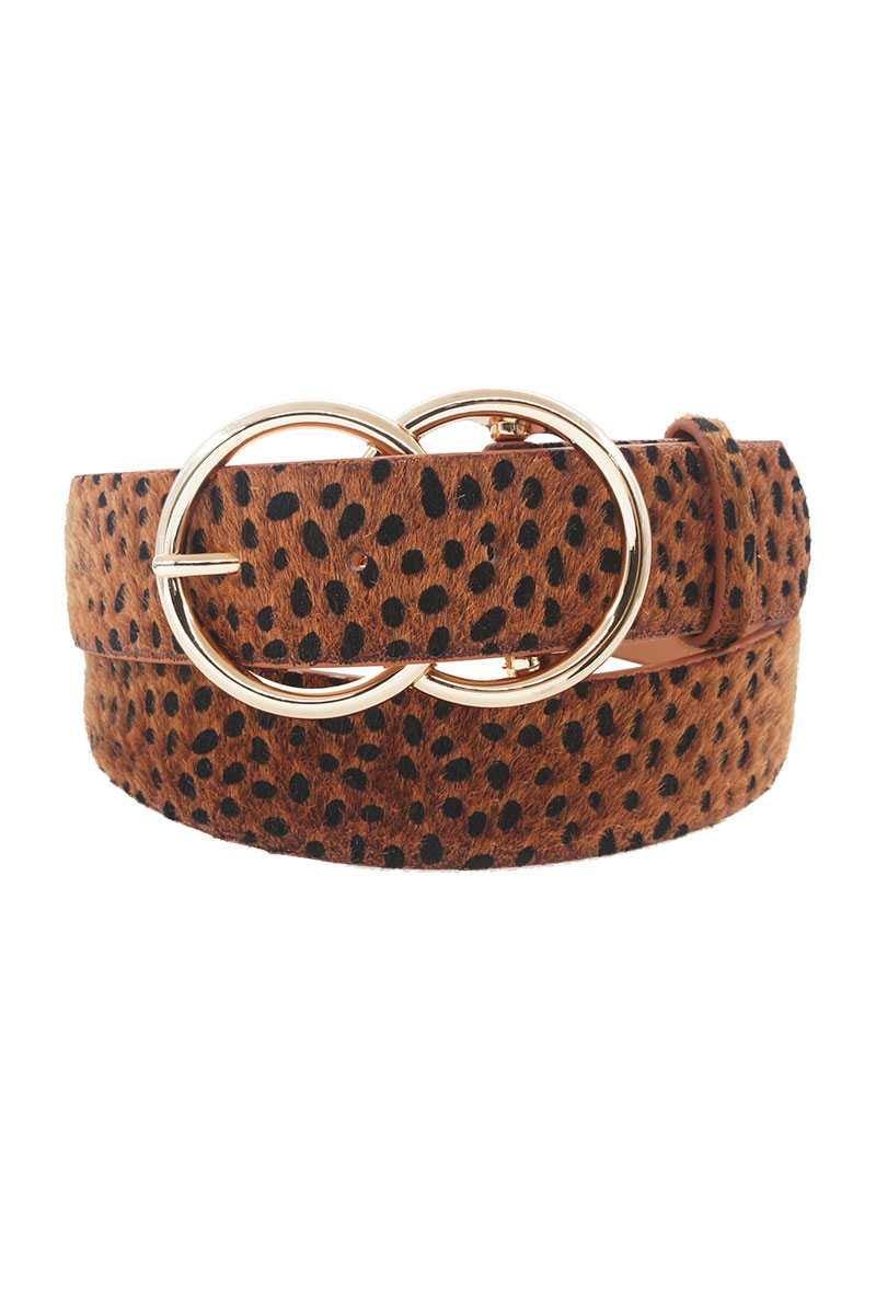 Stylish Cheetah Fur And Pattern Belt - AM APPAREL