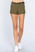 Twill Belted Short Pants - AM APPAREL