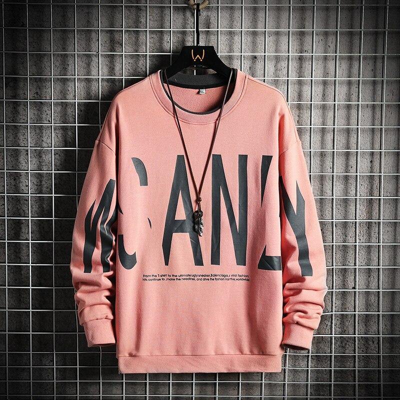 Unisex Letter-Printed Casual Round Neck Sweatshirt - AM APPAREL