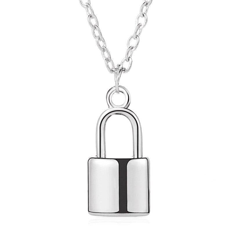 Unisex Metal  Lock Pendant Necklace - AM APPAREL