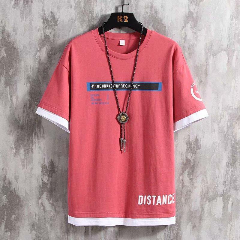 Unisex Streetwear Print Color Block T-shirt - AM APPAREL
