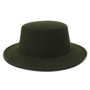 Unisex Woolen Flat Top Fedora Hat - AM APPAREL