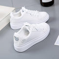 Women's Casual Embroidered White Sneakers - AM APPAREL