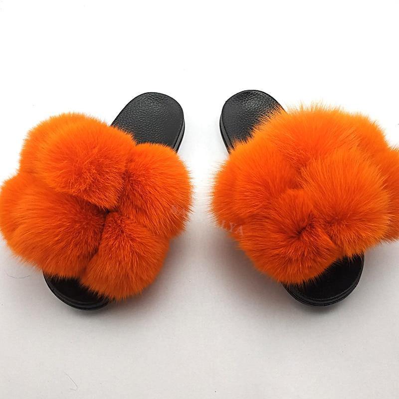 Women's Casual Faux Furry Slippers - AM APPAREL