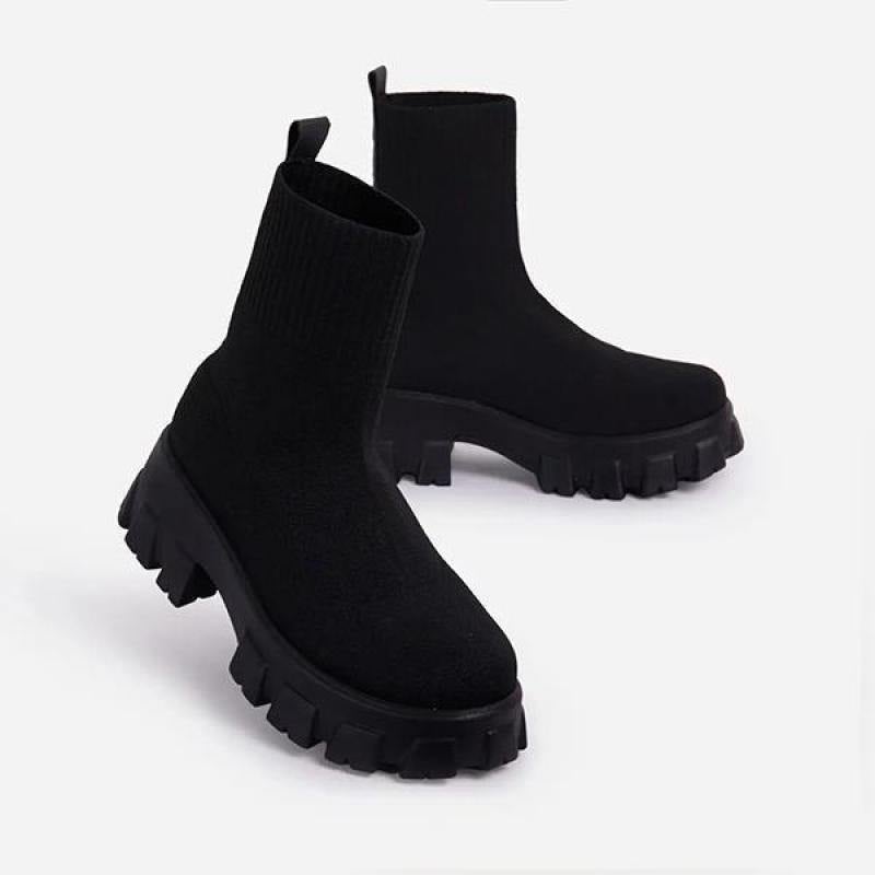 Women's Casual Thick-Soled Knitted Socks Boots - AM APPAREL