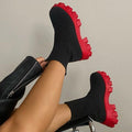 Women's Casual Thick-Soled Knitted Socks Boots - AM APPAREL