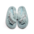 Women's Furry Cross Chain Slippers - AM APPAREL