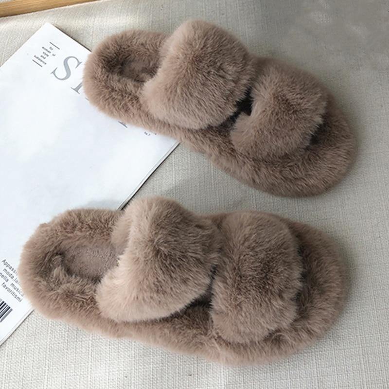 Women's Home Furry Slippers - AM APPAREL
