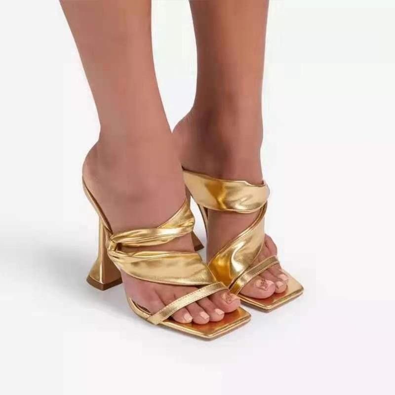 Women's Open Toe High Heel Sandals - AM APPAREL