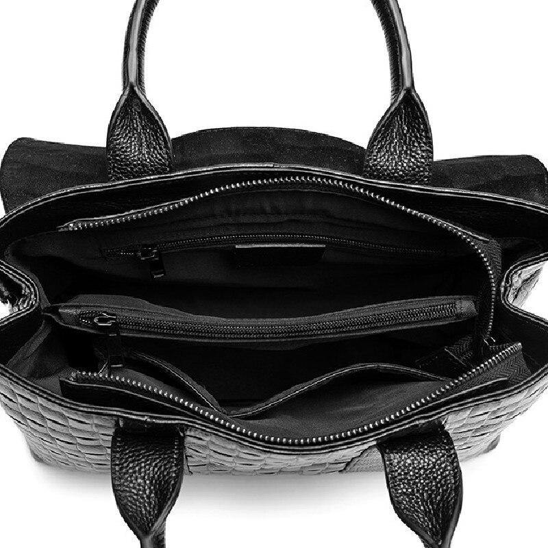 Women's Real Leather One Shoulder Handle Bag - AM APPAREL