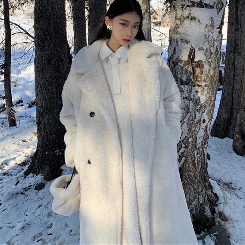 Women's Winter Faux Fur Long Coat - AM APPAREL