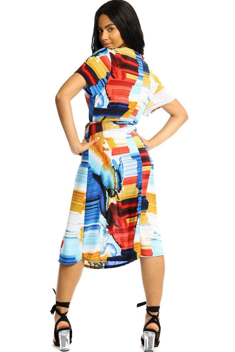 Wrapped Style Midi Dress - AM APPAREL